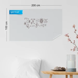 Pi Papers Akıllı Kağıt - 100x200 Cm Şeffaf, 2 Adet Yeri Değiştirilebilir, Statik Tutunan Pratik Yazı Tahtası