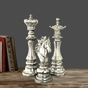 3'lü Satranç Biblosu Şah Vezir At Gümüş Eskitme