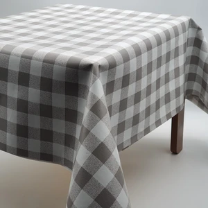 K&M Hometex Astarlı Silinebilir Pvc Muşamba Masa Örtüsü Kareli - Toprak