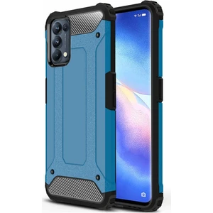 Hesaplı Dünya Oppo Reno 5 5g Kılıf Koruyucu Çift Katmanlı Armor Case Mavi