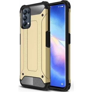Hesaplı Dünya Oppo Reno 5 5g Kılıf Koruyucu Çift Katmanlı Armor Case Gold
