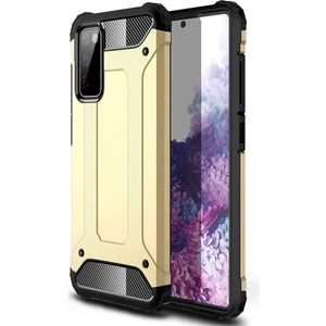 Hesaplı Dünya Samsung Galaxy S20 Fe Kılıf Koruyucu Çift Katmanlı Armor Case Gold