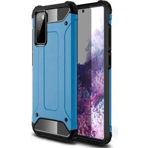 Hesaplı Dünya Samsung Galaxy S20 Fe Kılıf Koruyucu Çift Katmanlı Armor Case Mavi