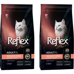 Plus Somonlu Hairball Yetişkin Kedi Maması 1,5 kg 2 Adet