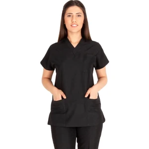 Kadın Doktor Hemşire Forması Scrubs Likralı Esnek Kumaş Hastane Nöbet Tek Üst (V Yaka Dr Greys)