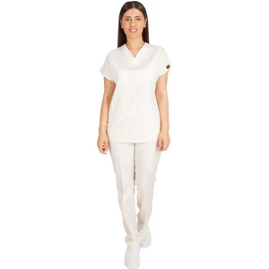 Kadın Doktor Hemşire Forması Scrubs Alpaka Kumaş Hastane Nöbet Takımı (V Yaka Dr Greys)