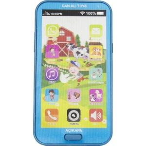 Can Oyuncak Dokunmatik Oyuncak Telefon Sesli Işıklı Müzikli Oyuncak Çocuk Telefonu Mavi