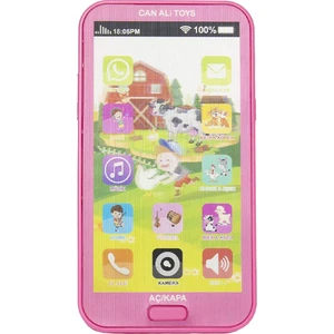 Can Oyuncak Dokunmatik Oyuncak Telefon Sesli Işıklı Müzikli Oyuncak Çocuk Telefonu Pembe