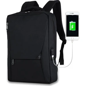 My Valice Smart Bag Active USB Şarj Girişli Slim Notebook Sırt Çantası Siyah