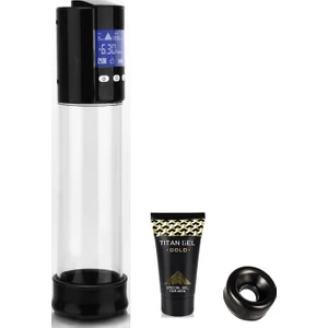 Professional LCD Screen Smart Penis Pump+Krem+Başlık