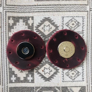 Alfa Tasarım Atölyesi Gümüş Mıknatıslı Yuvarlak Hakiki Deri Çanta Çıtçıtı