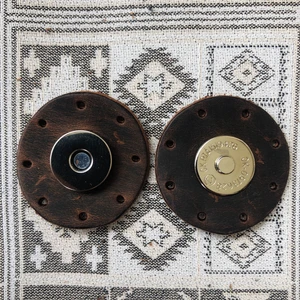 Alfa Tasarım Atölyesi Gümüş Mıknatıslı Yuvarlak Hakiki Deri Çanta Çıtçıtı