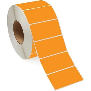 On Roll Paper 60X40 Turuncu Renkli Termal Barkod Etiketi 1000'li Sarım 10 Rulo Toplam: 10.000 Adet