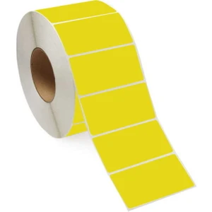 On Roll Paper 60X40 Sarı Renkli Termal Barkod Etiketi 1000'LI Sarım 10 Rulo Toplam: 10.000 Adet