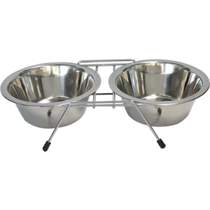 Tel Ayaklı Ikili Çelik Mama Kabı 40 Oz