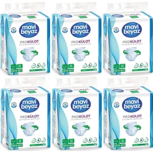 Mavi Beyaz Ped Emici Külot Hasta Bezi Medium Orta 180 Adet (6pk*30)