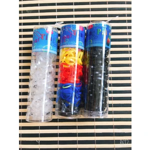 Yeşim Aksesuar  Rengarek Saç Örgü Lastiği, Kutuda Ince Lastik Toka(3 Kutu)