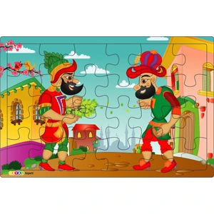 Hayal Sepeti Karagöz ve Hacivat  3-9 Yaş Çocuklar Için 24 Parçalı Ahşap Puzzle Yapboz