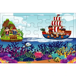Hayal Sepeti Korsan Çocuklar  3-9 Yaş Çocuklar Için 24 Parçalı Ahşap Puzzle Yapboz