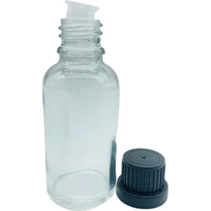 Cam Şeffaf Şişe Düz Kapak Kör Tıpalı 10 Adet 30 ml 30 ml