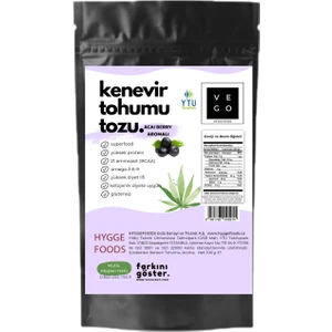Vegovego Kenevir Kendir Tohumu Tozu - Acai Berry Aromalı  100 g