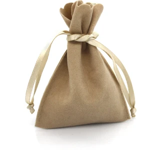 Metro Kuyumculuk Malzemeleri Alkantra Ziynet Takı Kesesi Krem - KR-02 7x9 cm No:1 (100 Adet)