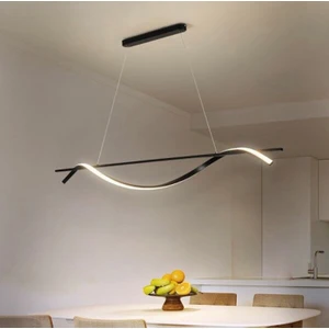 Modern LED Dekoratif Burgu Sarkıt Avize Siyah 3000K