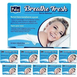 Breathe Fresh Burun Bandı Şeffaf Büyük Boy 66 Mm 19 Mm 100 Adet