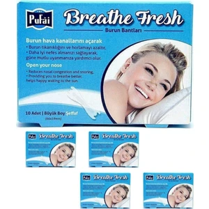Breathe Fresh Burun Bandı Şeffaf Büyük Boy 66Mm 19Mm 50 Adet