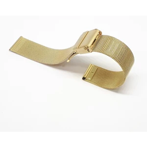 Atasaat Sarı Gold Renk Hasır Ince Örgü Çelik Kaplama Metal Saat Kordonu 18 mm