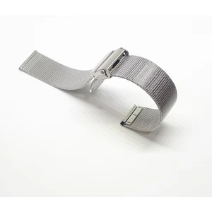 Atasaat Gümüş Renk Hasır Ince Örgü Çelik Kaplama Metal Saat Kordonu 20 mm