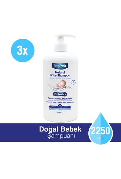 Deep Fresh Probiyotik Doğal Bebek Şampuanı 3 x 750 ml