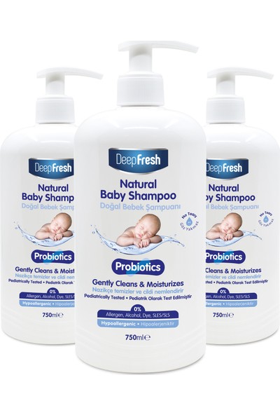 Deep Fresh Probiyotik Doğal Bebek Şampuanı 3 x 750 ml