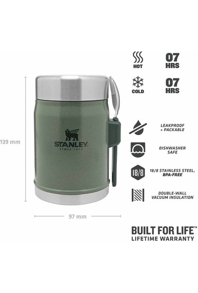 Stanley Klasik Paslanmaz Çelik Yemek Termosu Kaşıklı 0.40 LT