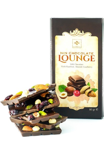 Nin Chocolate Lounge Bademli Kuruyemişli Sütlü Çikolata 110 gr