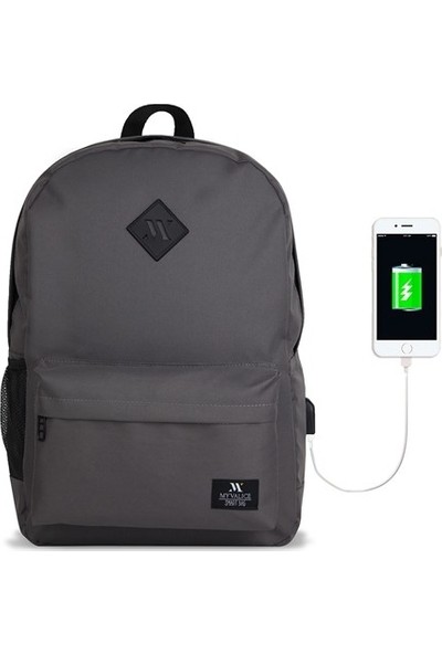 My Valice Smart Bag Specta USB Şarj Girişli Akıllı Sırt Çantası Gri