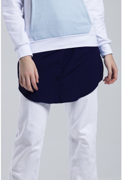 İsra Silk Lacivert Poplin Gömlek Etek