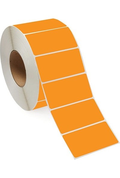 On Roll Paper 60X40 Turuncu Renkli Termal Barkod Etiketi 1000'LI Sarım 10 Rulo Toplam: 10.000 Adet