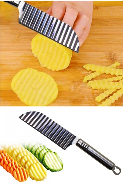 Ucuzal Şekilli Patates ve Sebze Zigzag Kesme Bıçağı