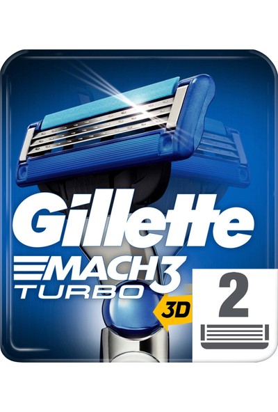 Gillette Mach3 Turbo 2'li Yedek Tıraş Bıçağı