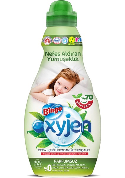 Oxjyen Yumuşatıcı Konsantre 1320 ml Parfümsüz 4'lü Set (220 Yıkama)