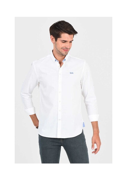 JACKSON Beyaz Oxford Erkek Gömlek