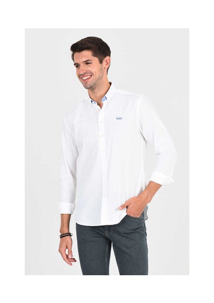 JACKSON Beyaz Oxford Erkek Gömlek modelleri