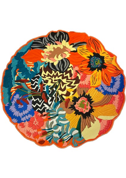 Mira 800 Çiçek Desen Dekoratif Kaymaz Taban Çap Yıkanabilir Halı fiyatları