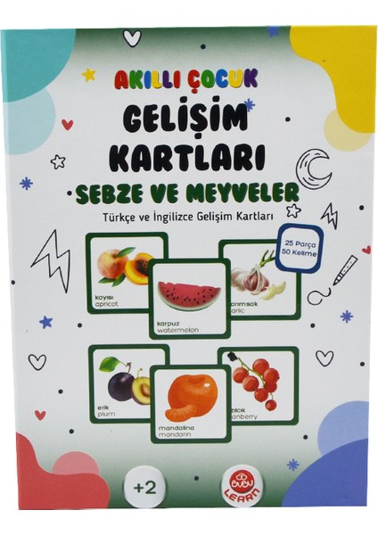 Akıllı Çocuk Gelişim Kartları (Türkçe-Ingilizce) - Sebze ve Meyveler