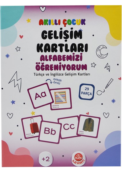 Akıllı Çocuk Gelişim Kartları (Türkçe-Ingilizce) - Alfabemizi Öğreniyorum