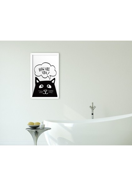 Home Banyo Dekoratif Ahşap Beyaz Çerçeveli Tablo-29