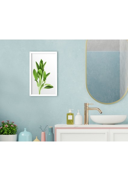 Home Banyo Dekoratif Ahşap Beyaz Çerçeveli Tablo-13