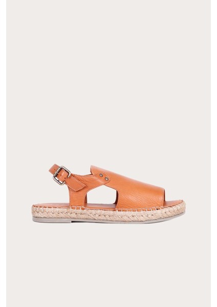 Taba Deri Kadın Espadril Sandalet