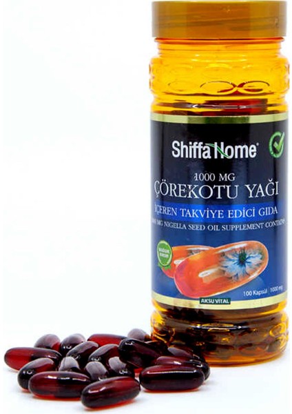 Shiffa Home Çörekotu Yağı Kapsül 1000 Mg 100 Softgel 2 Adet